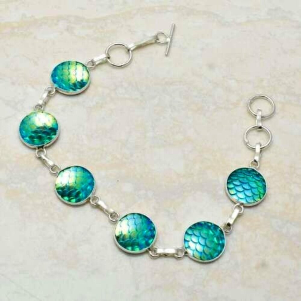 Rainbow Fish Titanium  Sterling Silver Bracelet